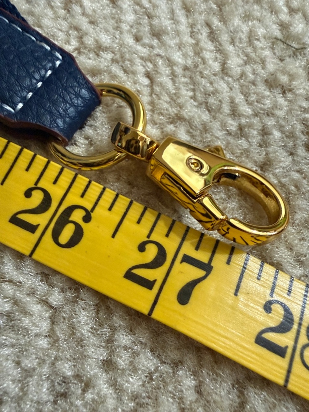 Stylish Navy and Tan Zigzag Guitar-Style Bag Strap - Picture 4 of 9